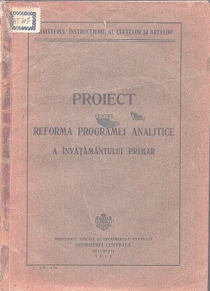 Proiect pentru reforma programei analitice a învățământului primar, 1933