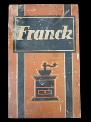 Cutie din tablă pentru 250 grame cafea Franck, Heinrich Franck Söhne SAR București-Brașov, perioada interbelică