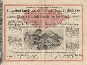 Erzsébet kiralyné Sanatorium Sorsjegykölcsön, 1904