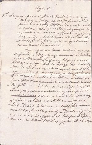 Act de vânzare pământuri, Transilvania cca mijlocul secolului al XIX-lea, hârtie cu filigran Nr 3 1840, limba maghiară/Magyar nyelvű okirat
