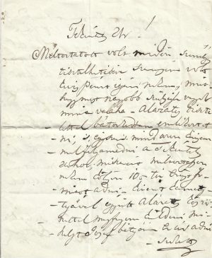 Scrisoare în limba maghiară, 1860, circulată Târgu Lăpuș/Magyar nyelvű levél, 1860, Magyarlápos