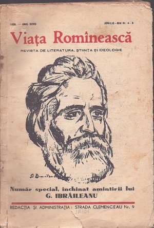 Viața Romînească, număr special închinat amintirii lui Garabet Ibrăileanu, 4-5/1936