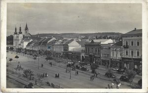Marosvásárhely, Főtér a plébánia és ref templommal, carte poștală