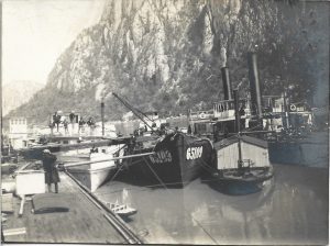 Nave pe Dunăre, la Cazane, anii 1920