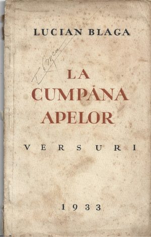 La cumpăna apelor, Versuri de Lucian Blaga, 1933, ediția I