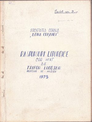 Răspunsuri liturgice, cor mixt de Trifon Lugojan, Societatea corală Doina Crișanei, 1975