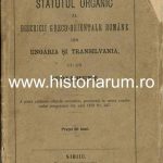 Statutul organic al Bisericii greco-orientale române din Ungaria și Transilvania, 1910, Sibiu, cu semnătura olografă a lui Vasile Goldiș