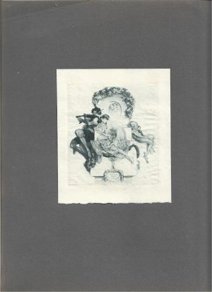 Ex-libris Sigmund Stossel de Franz Von Bayros, heliogravură, cca 1912