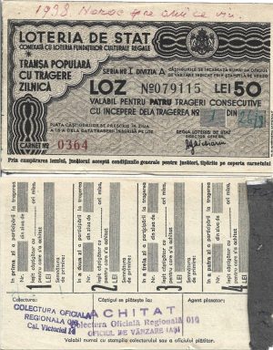 Loz, 1938, Loteria de Stat conexată cu Loteria Fundațiilor Culturale Regale