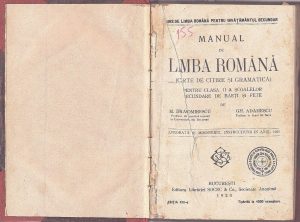 Manual de limba română (carte de citire și gramatică) pentru clasa II a școalelor secundare de băeți și fete de M Dragomirescu și Gh Adamescu, 1928