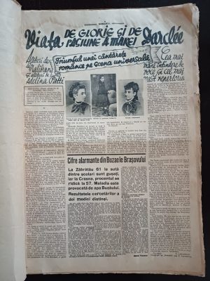 Viața de glorie și de pasiune a marei Darclée, articol-fluviu de Nicolae Carandino, apărut în ziarul România, anii 1930