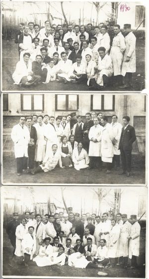 Studenți civili și militari, 1930, România, lot de 3 fotografii