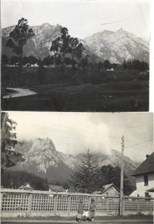 Vedere din Poiana Țapului spre munți, 1930, lot de 2 fotografii