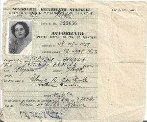 Ministerul Securității Statului, Direcțiunea Generală a Miliției, autorizație pentru accesul în zona de frontieră, 1953, valabilă o lună, pentru deplasare la Eforie, raionul Constanța