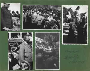 Octavian Goga la Congresul Partidului Național Agrar la Bistrița, 1 octombrie 1933, lot de 5 fotografii