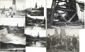 Câmpurile petrolifere cu sonde de la Câmpina, 1902, lot de 8 fotografii