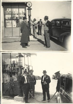 Benzinărie la Feleac, 1938, lot de 2 fotografii