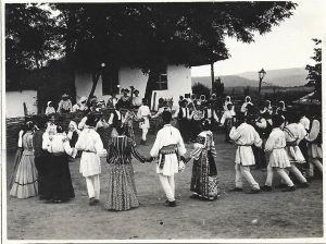 Horă la țară, țărani români, 1903