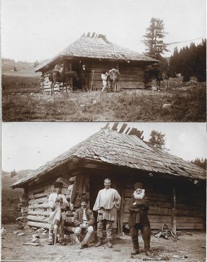 Stână și ciobani români pe Muntele Furu, începutul anilor 1900