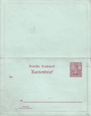 Deutsche Reichspost Kartenbrief 10 pfennig