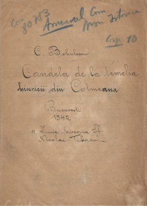 Manuscrisul lucrării Candela de la temelia bisericii din Cotmeana de Constantin Bobulescu, 1942