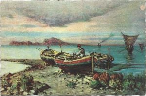 Capri da Napoli, pittore G Carelli, carte poștală