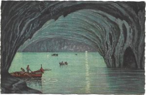 Capri, Grotta Azzurra, pittore G Carelli, carte poștală