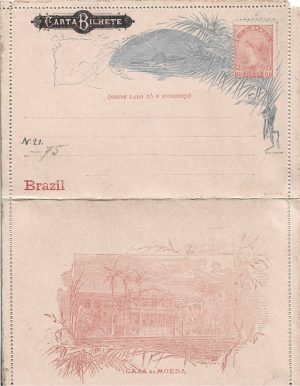 Bilhete postal 80 reis Brazil