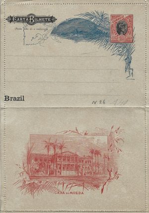 Carta bilhete 100 reis Brazil