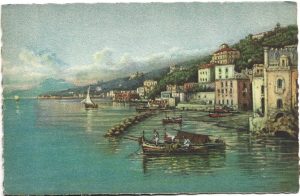 Napoli, Posillipo, pittore G Carelli, carte poștală