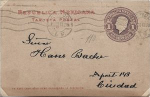 German community in Mexico, Anniversary of Battle of Leipzig 1813-1913, Tarjeta postal, Republica Mexicana, 1 centavo