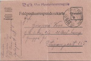 Feldpostkorrespondenzkarte, Tábori postahivatal 618, 1917