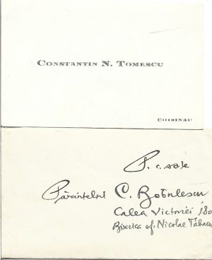 Constantin Tomescu, profesor, decanul Facultății de Teologie din Chișinău, carte de vizită