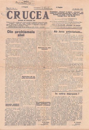 Crucea, organ de critică socială și de cultură morală și religioasă a poporului român, 3/1926