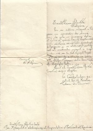 Constantin Bobulescu, cerere adresată Patriarhului României, perioada interbelică