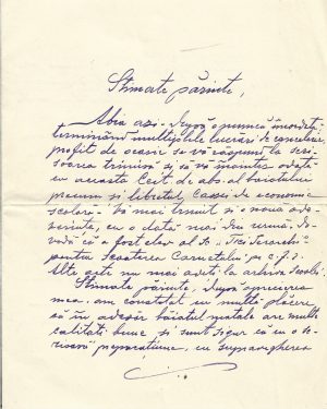 Directorul Școlii Trei Ierarhi din Iași către Constantin Bobulescu, scrisoare, 1922