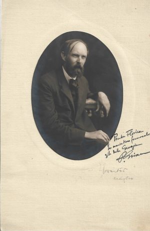 Petre Grimm, fotografie cu dedicația și semnătura sa olografă