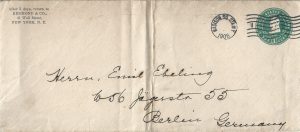 Întreg poștal SUA 1 cent, 1906/Postal stationery USA 1 cent, 1906, Redmond & Co, Wall Street, New York