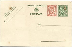 Întreg poștal Belgia, perioada interbelică/Postal Stationery Belgium, interwar period