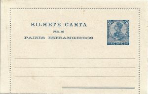 Bilhete-carta para os paizes estrangeiros 50 reis Portugal
