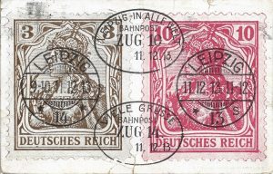 Carte poștală germană circulată Leipzig-București, 1937