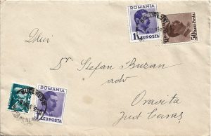 Plic circulat Oravița - București, 1939