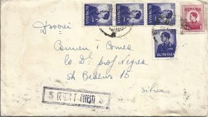 Plic cu ștampilă cenzură Pitești și scrisoare, 1941, circulat Sibiu-Pitești