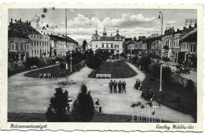 Máramarossziget, Horthy Miklós-tér, carte poștală, Sighetu Marmației