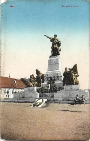 Arad, Kossuth szobor, carte poștală