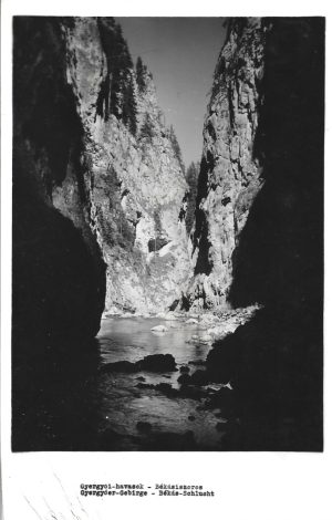 Gyergyói-havasok, Békásiszoros/Gyergyóer-Gebirge, Békás-Schlucht, carte poștală, Cheile Bicazului