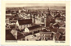 Marosvásárhely, Főtér látképe, carte poștală, Târgu Mureș