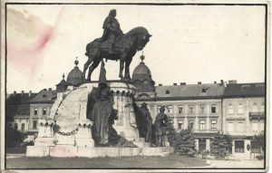 Cluj-Koloszvár, Statuia lui Matei Corvin-Mátyaskirály szobra, carte poștală
