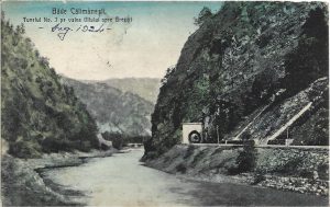 Băile Călimănești, Tunelul No 3 pe valea Oltului spre Brezoi, carte poștală