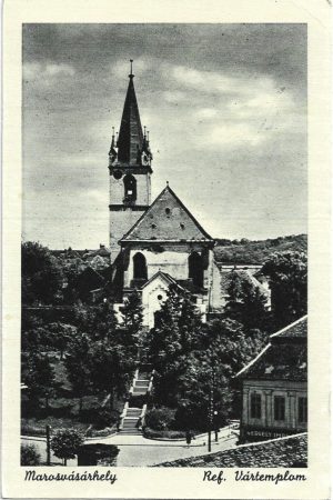 Marosvásárhely, Ref vártemplom, carte poștală, Târgu Mureș